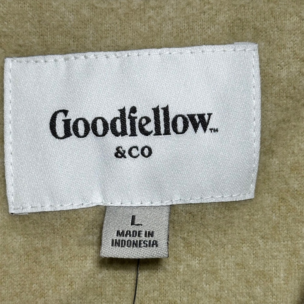 Goodfellow & Co Tan Fleece Quarter Zip Pullover Mock Neck Sweatshirt Large NEW - Picture 5 of 8